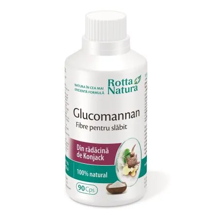 Glucomannan fibre pentru slabit, 90 capsule, Rotta Natura