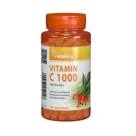 Vitamina C 1000 mg cu macese, 100 comprimate, VitaKing