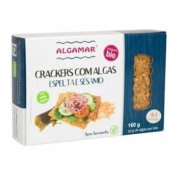 Crackers din spelta cu susan si alge marine Bio, 160g, Algamar