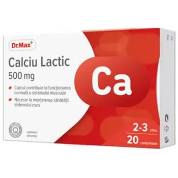 Dr. Max Calciu lactic, 20 comprimate