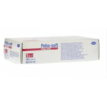 Manusi nepudrate din nitril Peha Soft albe marimea S, 100 bucati, Hartman