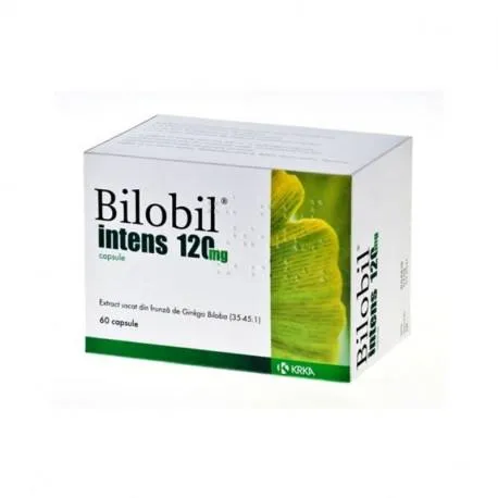 Bilobil intens 120 mg, 60 capsule, ajutor pentru memorie, concentrare