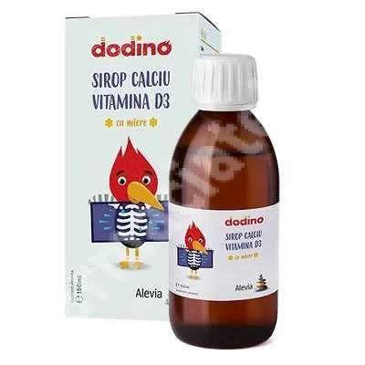 Sirop calciu vitamina D3 cu miere Dodino, 150 ml, Alevia