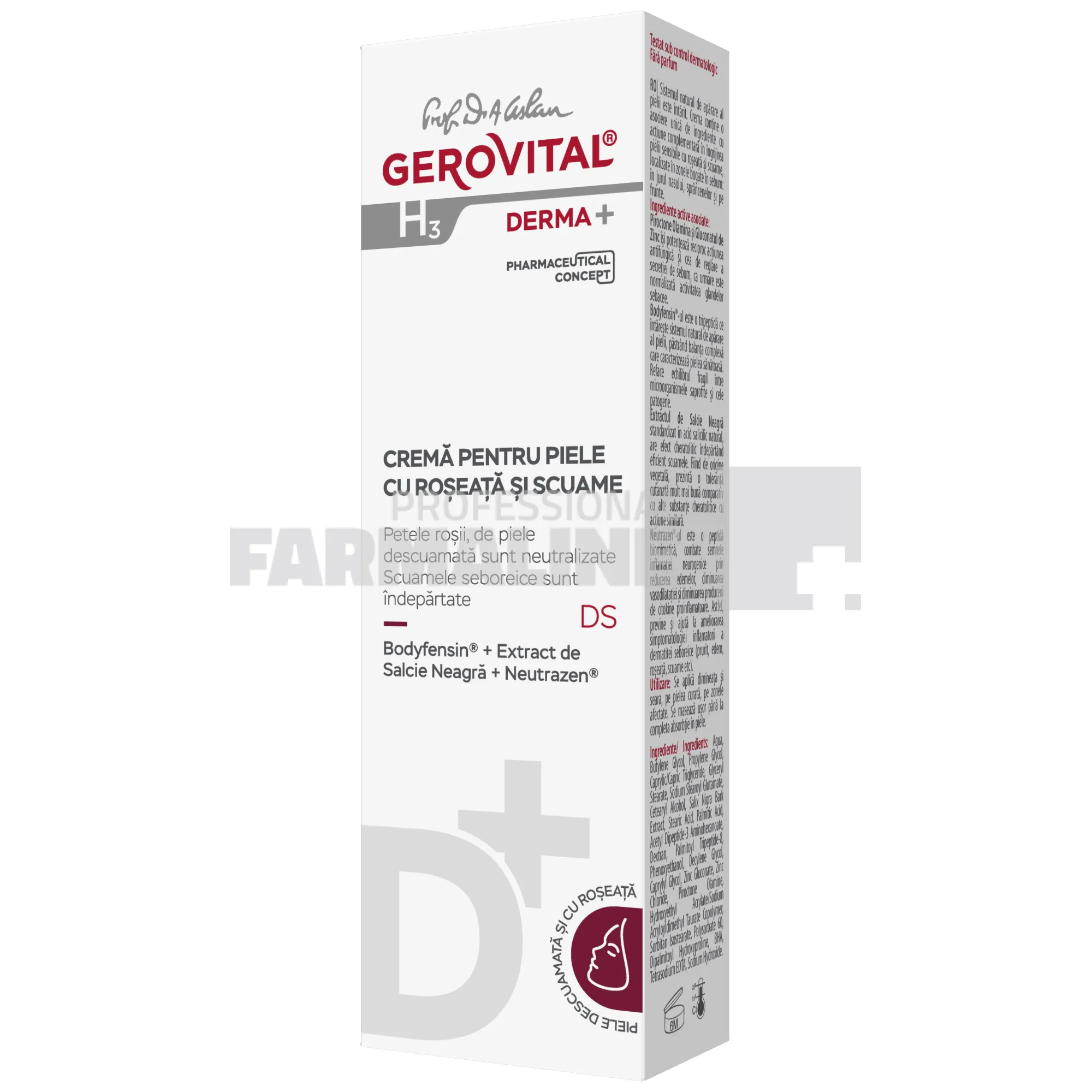 Gerovital H3 Derma+ Crema pentru piele cu roseata si scuame 50 ml