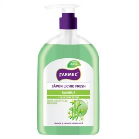 Farmec, sapun lichid fresh cu extract de bambus si ceai verde, 500 ml