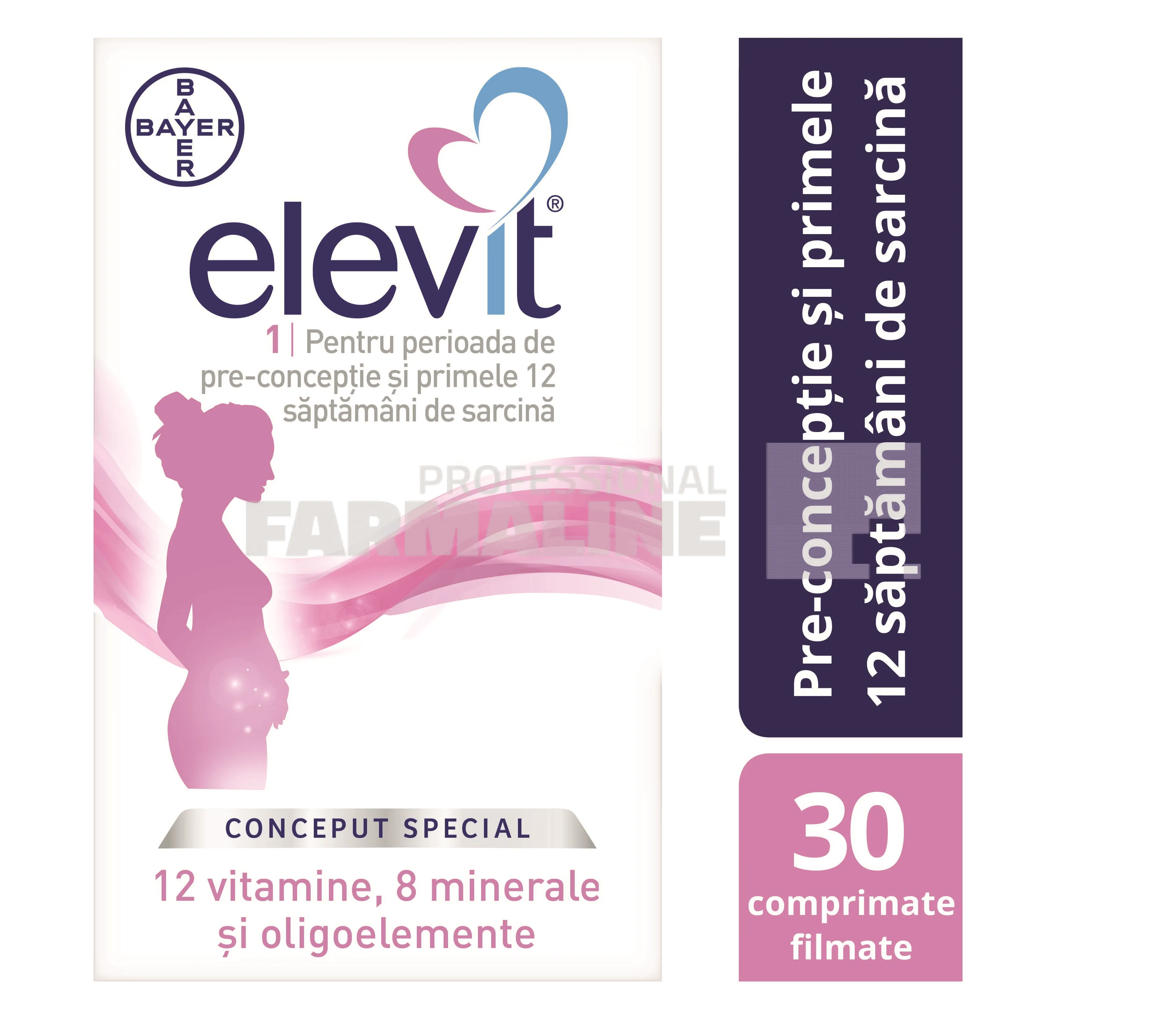 Elevit 1 Multivitamine pentru perioada de pre-conceptie si sarcina  Primul trimestru de sarcina  30 comprimate