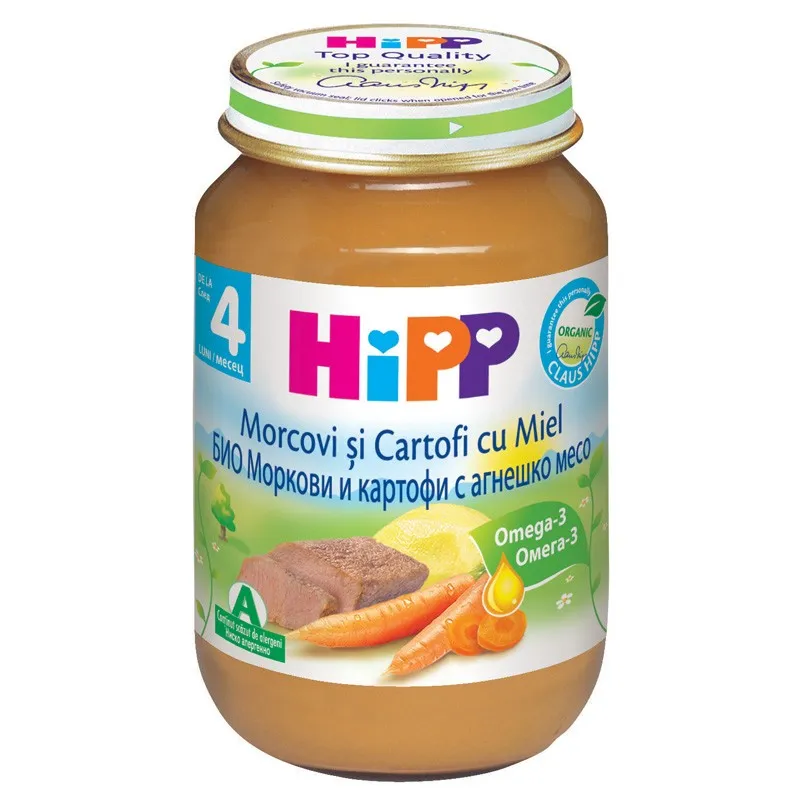 Hipp Piure Morcovi Si Cartofi Cu Miel 190g