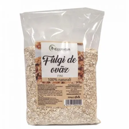 Fulgi fini de ovaz, 500 g, Econatur