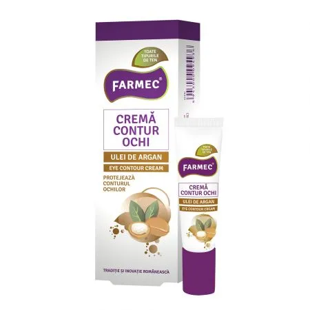 Crema contur ochi ulei de argan, 15 ml, Farmec