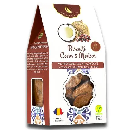 Biscuiti cu cocos si merisor, 130 g, Hiper Ambrozia