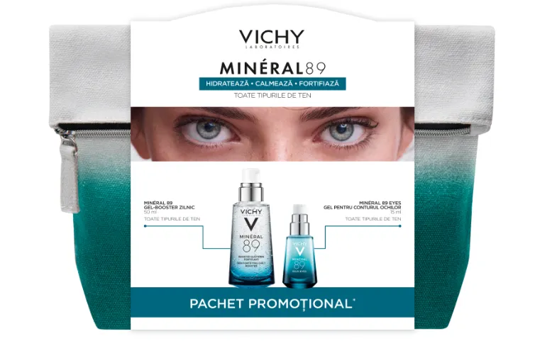 VICHY Mineral 89 Gel Booster 50ml +Gel contur ochi 15ml