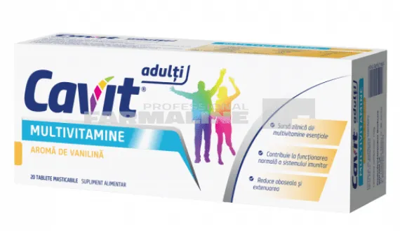 Cavit Adulti Multivitamine cu aroma de vanilie 20 tablete