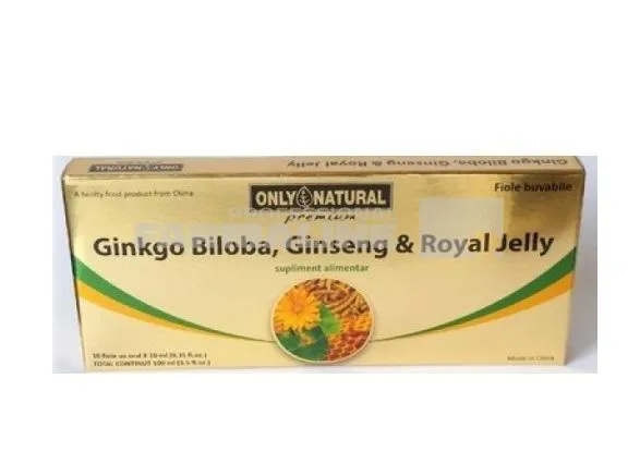 Ginkgo Biloba, Ginseng si Royal Jelly 10 fiole