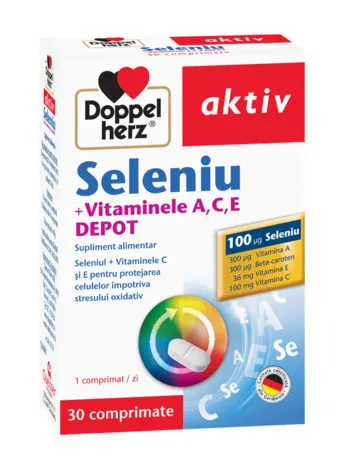 DOPPELHERZ AKTIV SELENIU + VITAMINELE A+C+E DEPOT 30 COMPRIMATE