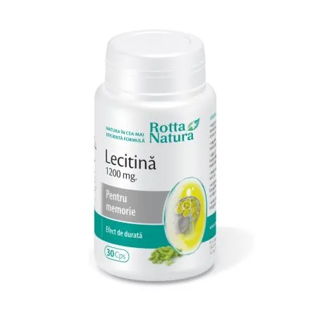 Lecitina 1200mg, 30 capsule, Rotta Natura