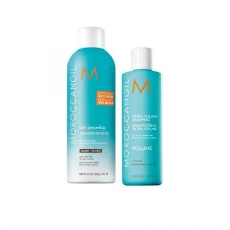 Pachet Volume Sampon + Sampon uscat, 250 ml + 323 ml, Moroccanoil