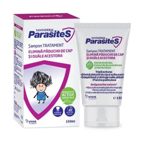 Santaderm Parasites sampon tratament paduchi, 150 ml