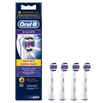 Rezerva periuta electrica EB18 3D White, 4 bucati, Oral-B