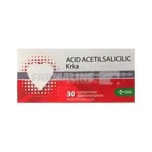 Krka Acid acetilsalicilic 75 mg 30 comprimate