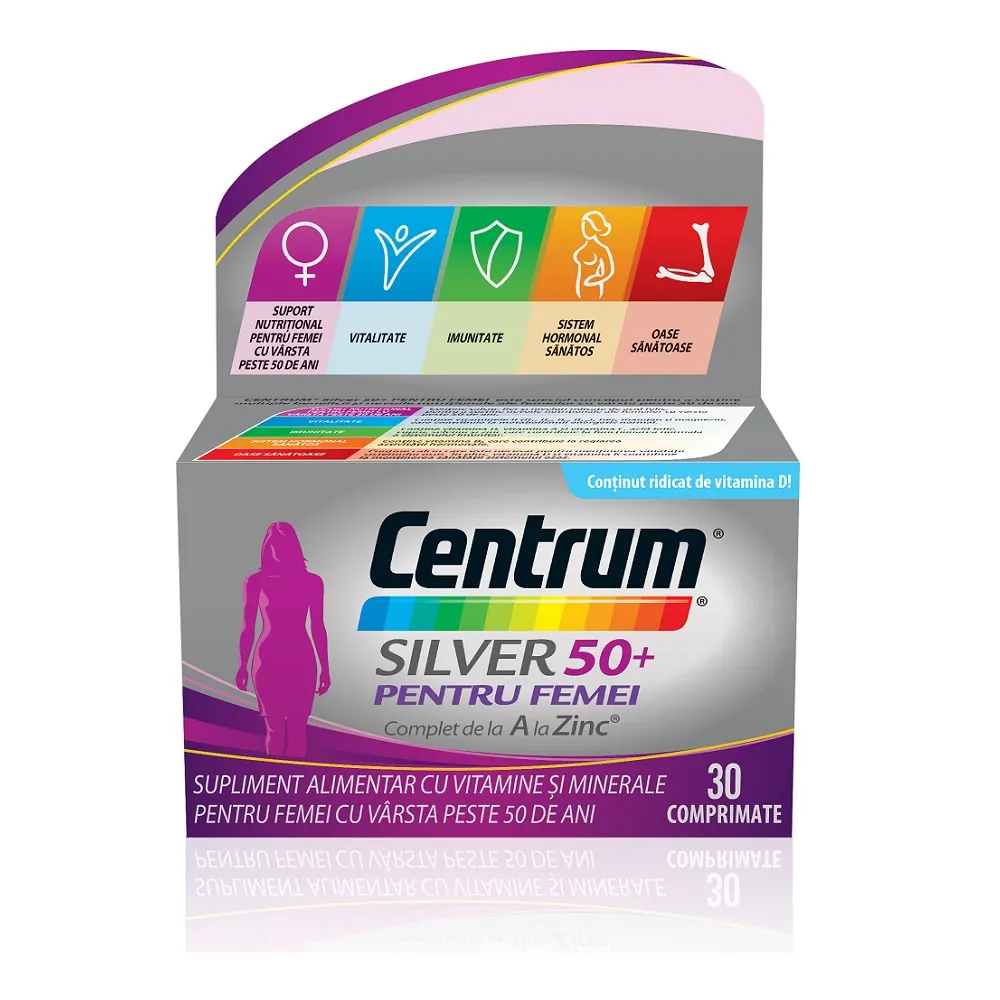 Centrum Silver 50 pentru femei, 30 comprimate, Gsk