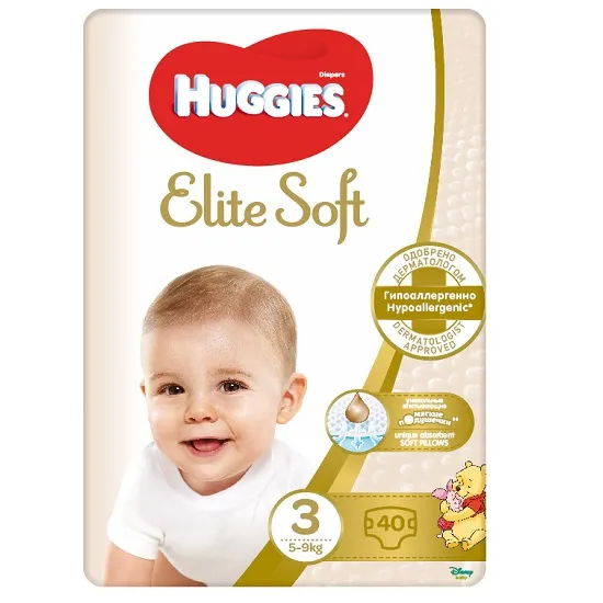 Huggies Elite Soft nr. 3 (5-9 kg) x 40 bucati