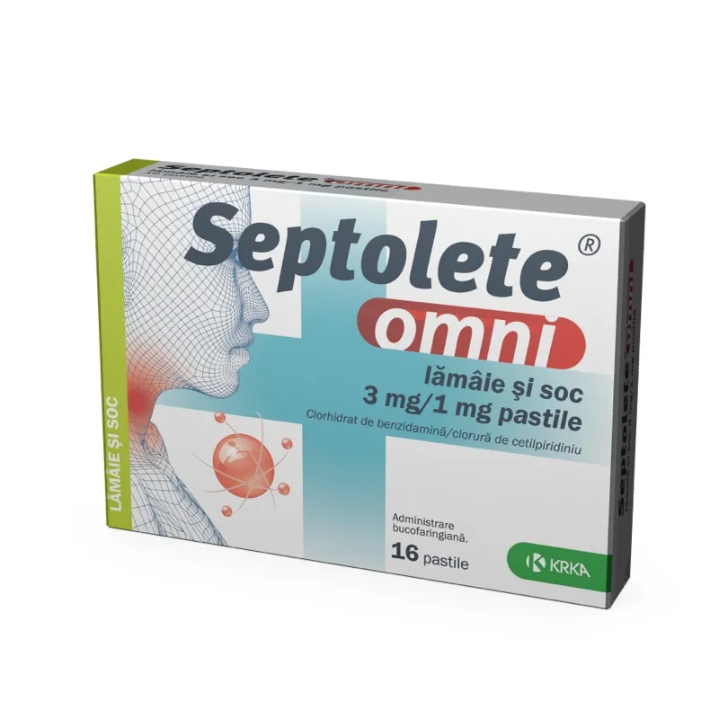 Septolete Omni lamaie si soc 16 comprimate