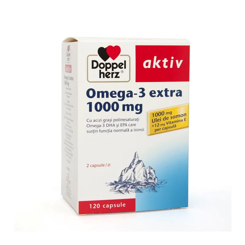 DOPPELHERZ Omega 3 Extra + ulei somon x 120 capsule