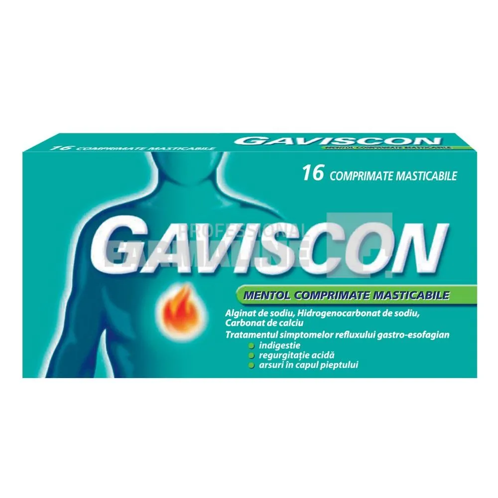 Gaviscon Mentol  16 comprimate masticabile