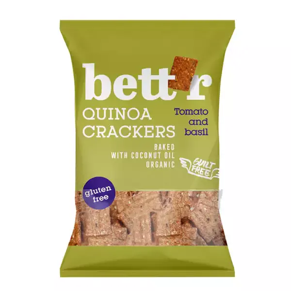 Bett'r Crackers cu Rosii,Busuioc si Quinoa fara Gluten x 100g