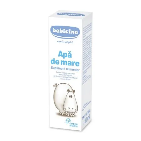 Apa de mare pentru igiena nazala, Bebicina, 30 ml, Omega Pharma