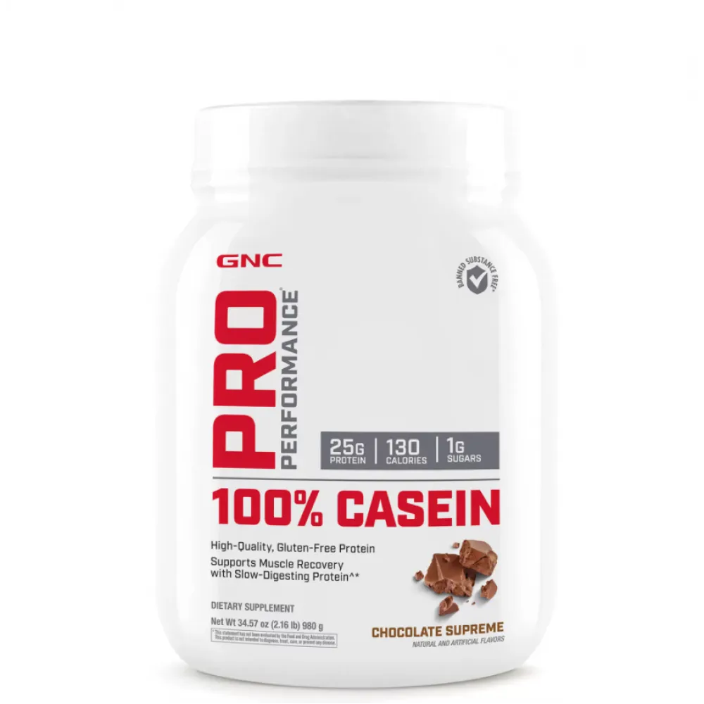 100% Casein Cazeina cu aroma de ciocolata (980 grame), GNC Pro Performance