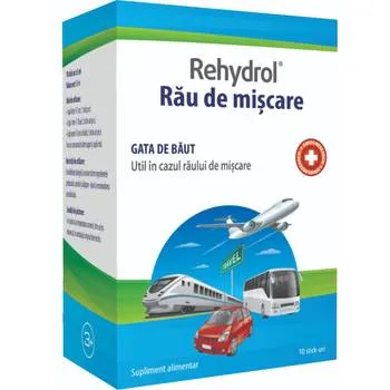 Rehydrol pentru rau de miscare, 10 plicuri, MBA Pharma