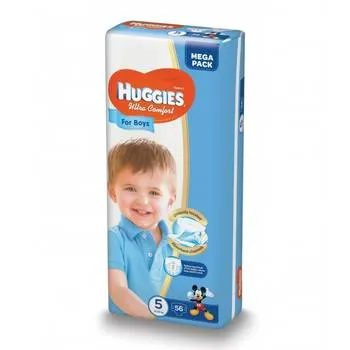 Scutece Ultra Comfort pentru baieti Nr.5 12-22kg, 56 bucati, Huggies