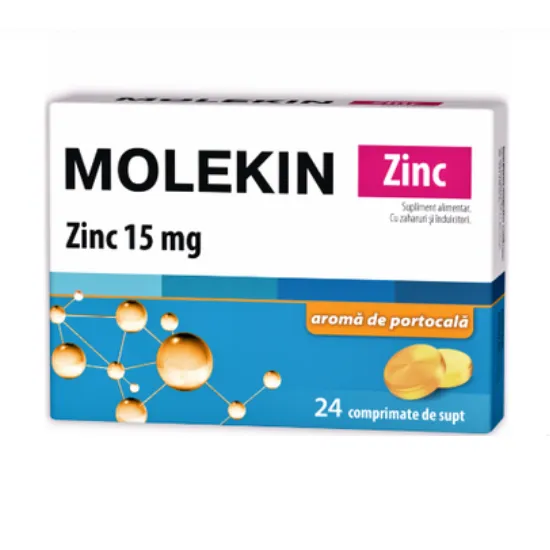 MOLEKIN ZINC 15MG PORTOCALA CT X24 CPR SUPT ZDROVIT