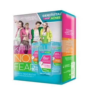 Gerovital Stop Acnee Kit tratament cosmetic Gel spumant purifiant 150 ml + Crema gel Sebum-Control 50 ml +  Crema ultra-activa 15 ml