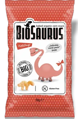 Little Angel Biosaurus Pufuleti Porumb si Ketchup x 50g