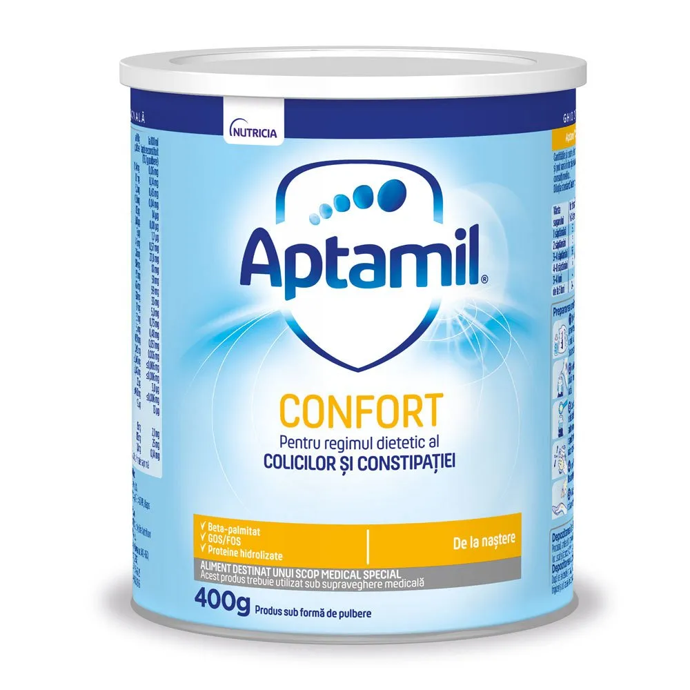 Lapte praf pentru colici si constipatie Aptamil Confort, 400g, Nutricia