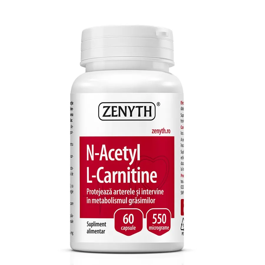 N-Acetyl L-Carnitine, 550 mg, 60 capsule, Zenyth