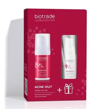 Pachet Crema activa ten acneic Acne Out 30ml + Spuma curatare ten acneic Acne Out 20ml Gratuit, Biotrade