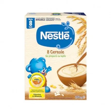 Nestle 8 cereale, 250g, de la 8 luni