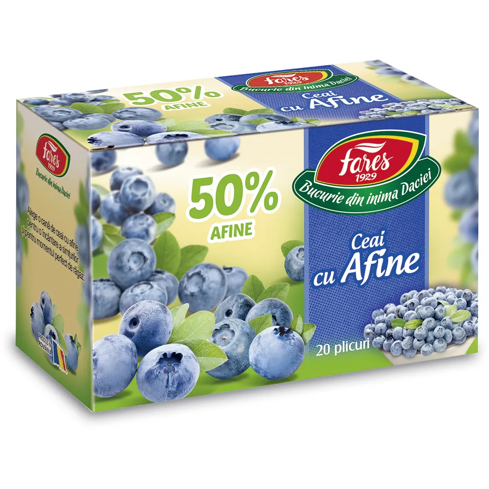Ceai cu afine 50%, 20 plicuri, Fares