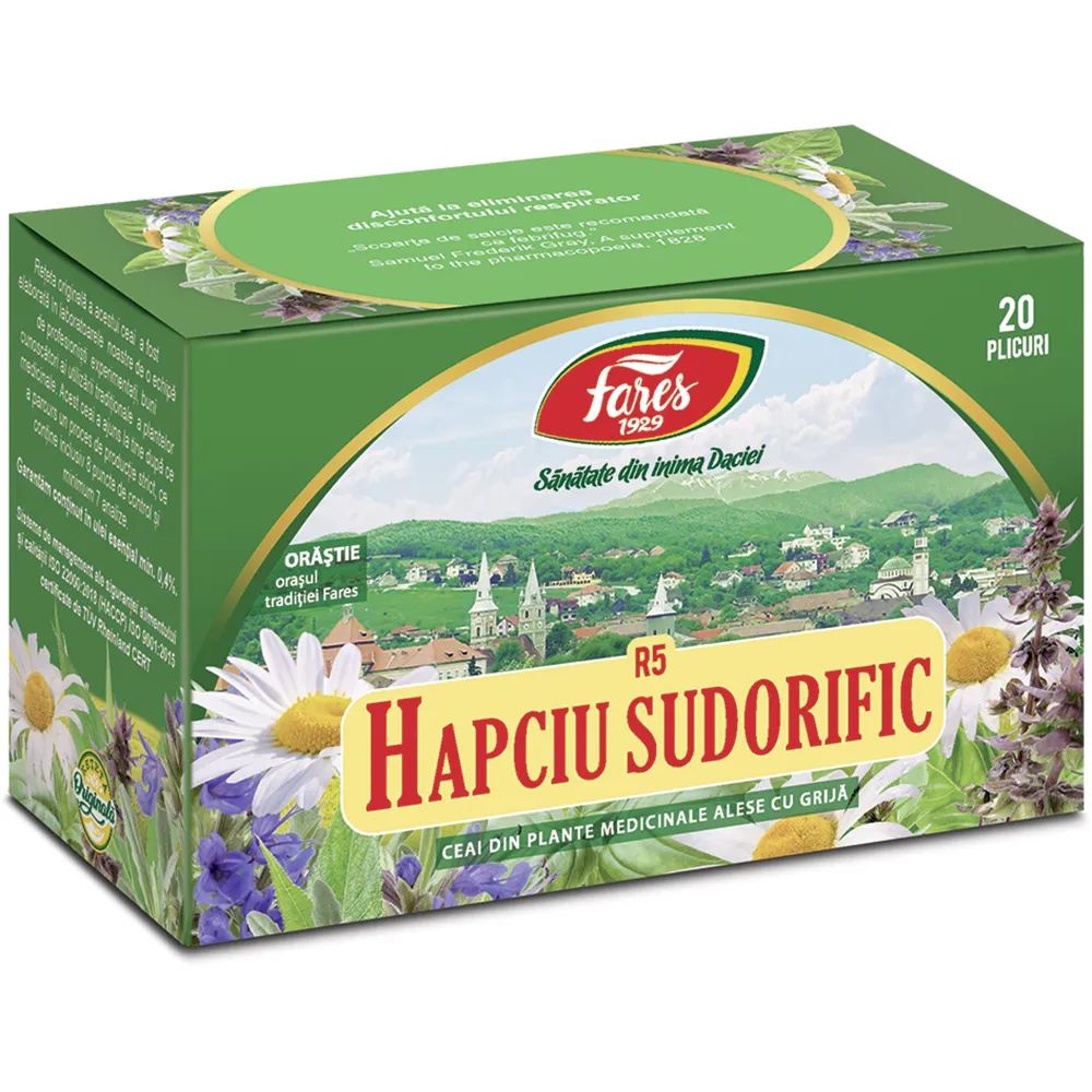 Ceai Hapciu Sudorific, R5, 20 plicuri, Fares