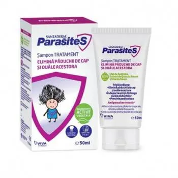 Sampon tratament impotriva paduchilor Parasites Santaderm, 50ml, Viva Pharma