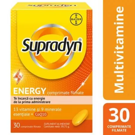 Multivitamine si minerale Supradyn Energy cu Coenzima Q10, 30 comprimate, Bayer