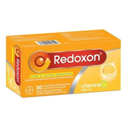 Redoxon cu aroma de lamaie, 30 comprimate efervescente, Bayer