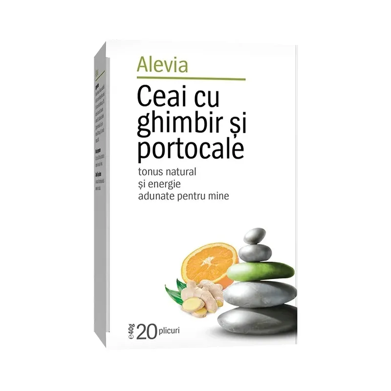 Ceai cu ghimbir si portocale, 20 plicuri, Alevia