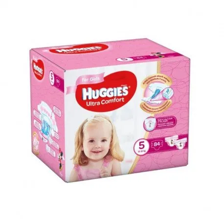 Huggies Ultra Comfort, Nr.5, Fetite 12-22 kg, 84 bucati