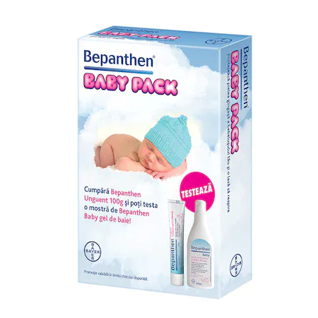 Bepanthen Unguent x 100 grame + Bepanthen Baby Gel de baie x 200ml Cadou