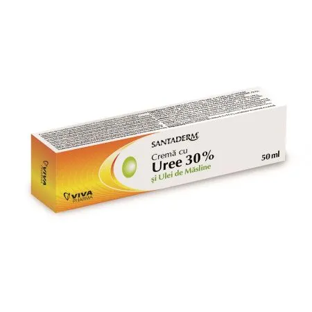 Crema cu uree 30% si ulei de masline Santaderm, 50 ml, Viva Pharma