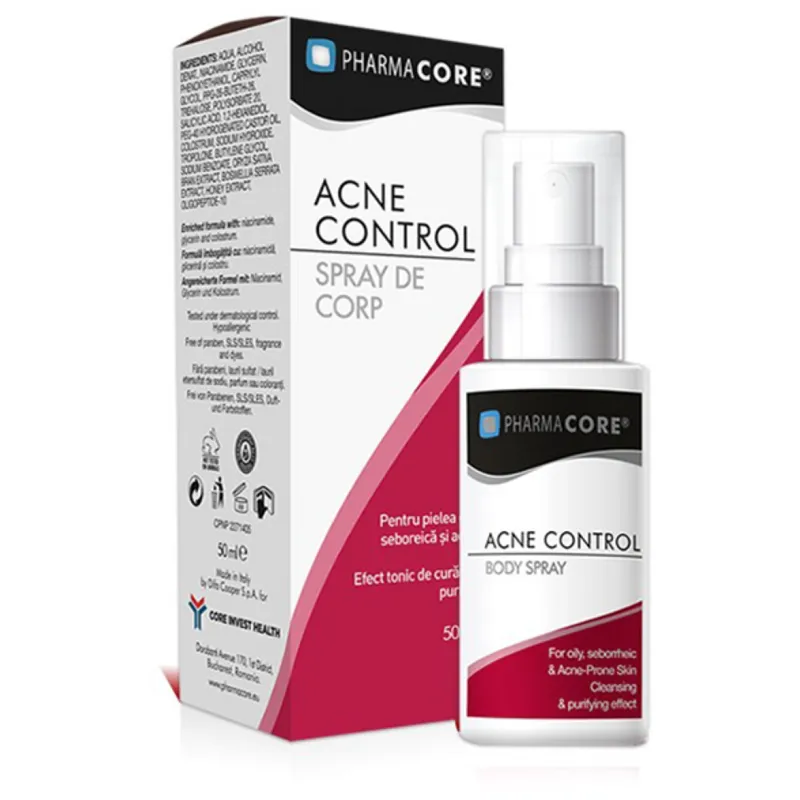 Spray de Corp Acne Control, 50 ml, Pharmacore